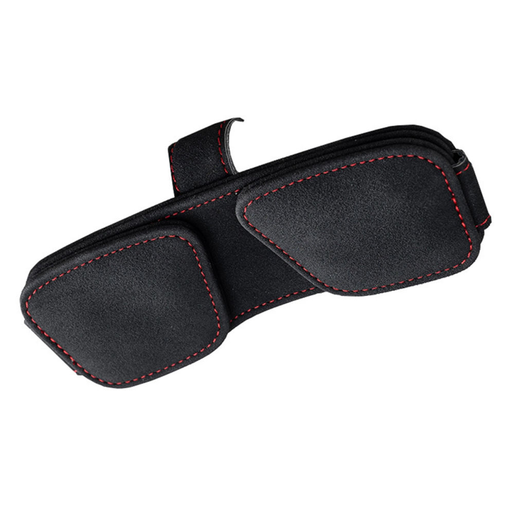 Saudism Black Magnetic Glasses Clip Multifunctional Pu Leather Sun Visor Case Card Ticket Pen Buckle Tool