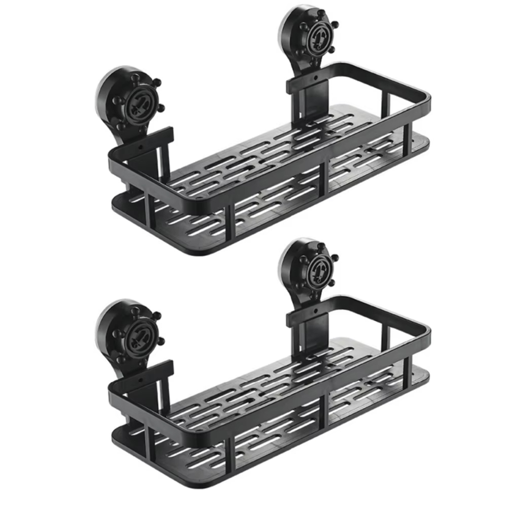 Saudism Wall-Mounted Bathroom Storage Rack - Suction Cup Style Bracket For Toilet Toiletries, Household Solution