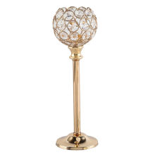 European Metal Crystal Candle Holders Desktop Decoration Gold Wedding Home 1 Pcs