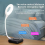 USB Reading Light Voice Control Lamp Activated Small Table for Home Learning and Office White 7