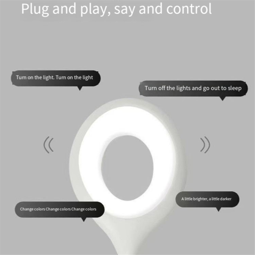 USB Reading Light Voice Control Lamp Activated Small Table for Home Learning and Office White 2
