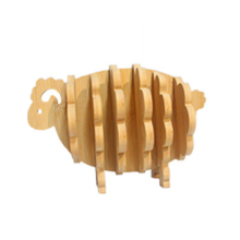 Wood Tray Saucer Flower Pot Cup Pad Coaster Plate Kitchen Decorative Coffee Mat Happy Sheep