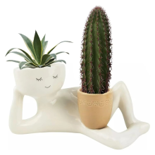 Lazy Guy Planter ResinLazy Little Character Flowerpot Lying Down Resin Figure Garden