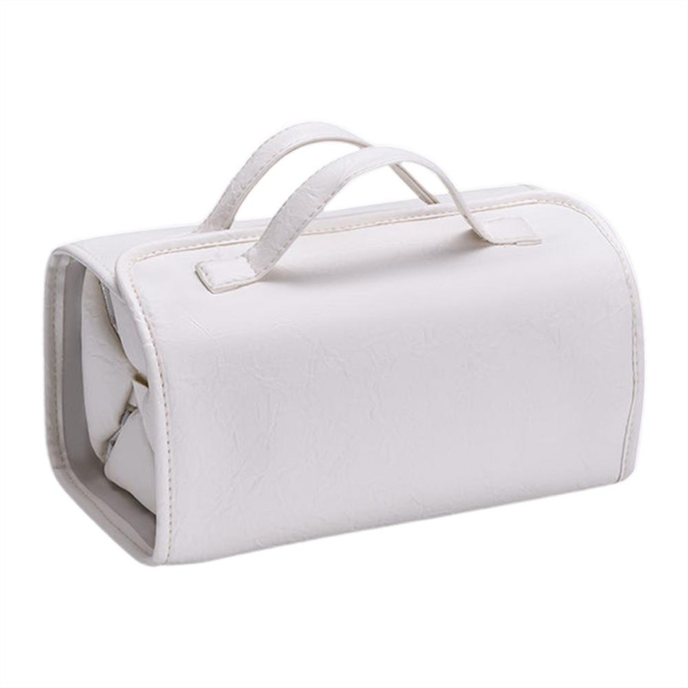 Saudism Travel Toiletry Bag With Detachable Compartments, Hanging Makeup Organizer, Pu Leather Roll-Up Cosmetic For