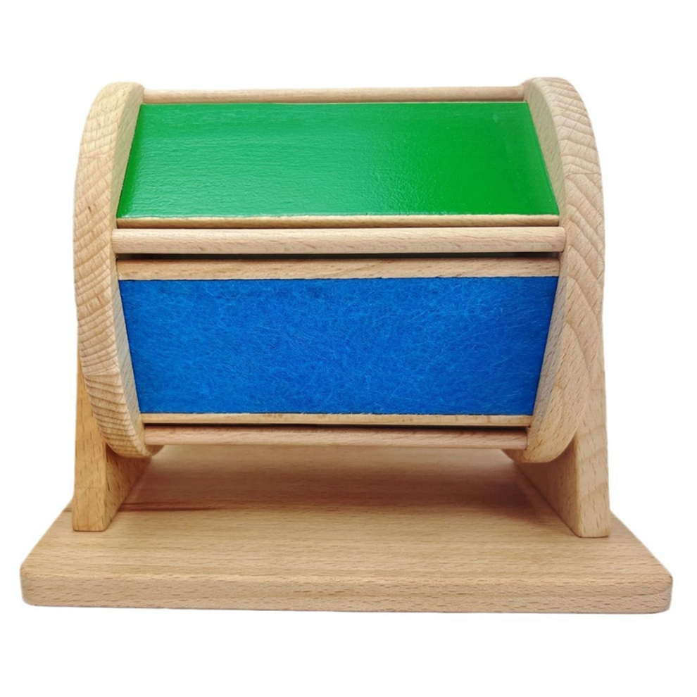Saudism Rotating Color Drum Wooden Educational Toy Promotes Early Development Cognitive Box Education Puzzle