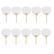 10pcs Pure White Bamboo Handle Blank Calligraphy Painting Group Fan