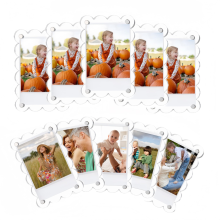 10 Pack 2.36 X 3.54 Inch Acrylic Fridge Magnetic Frame Scalloped, Double Sided Frame, Refrigerator Magnet Picture