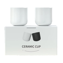 2Pcs Ceramic Coffee Cup Set,Espresso, Latte, Milk & Cold Brew,Thickened Design,Ideal for Kitchen Home White
