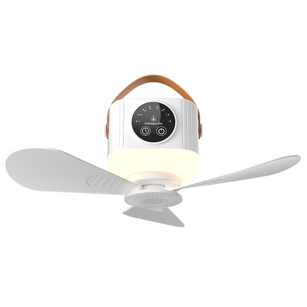 USB Rechargeable Ceiling Fan with Night Lamp - Large Wind, Removable Blades, 3600mAh, Ideal for Home & Outdoor-image-OPC-PJSGW7Z-NEW