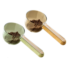 Pet Measuring Cup with Sealing Clip Design for Dog Cat Dry or Wet Food Scoops Wood Handle Scale Supplies