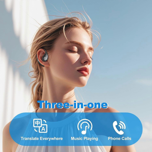 Auriculares De Traducción Con IA En Tiempo Real – 144 Idiomas, Open-Ear, Bluetooth, Estuche De Carga