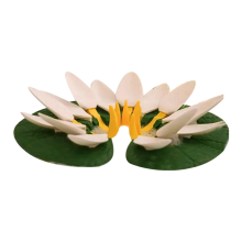Luxurious Floating Lotus Bath Glass Holder with Wine Bottle is Used for Elegant Bathroom Decoration.