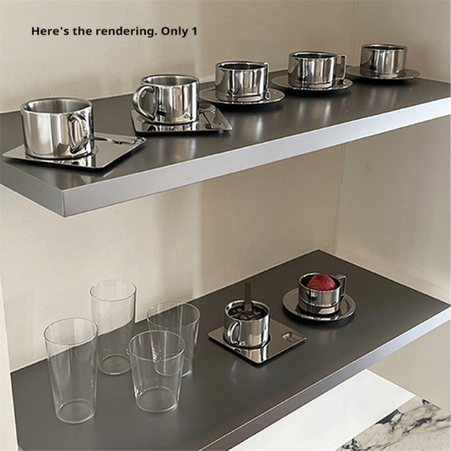 Coffee Cup Set with Spoon Placemat Kitchen Beverage Water Tableware Accessories 2