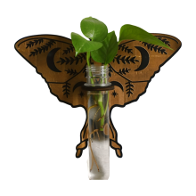 Butterfly Wall Mounted Breeding Station, Wooden Hanging Plant Stand, Stand with Plastic Tubes, Hydroponic Plants B