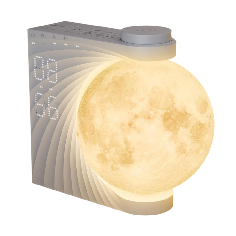 Sunrise Alarm Clock For Bedrooms, Moon Night Wake Up Kids Teens, Noise Sound Machine Light/White Saudism