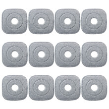 12Pcs Washable Mop Cloth Pads for Squeeze Automatic Separation Rotating Cleaning Floors