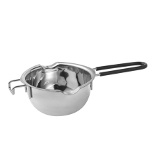400ml Chocolate Melt Pot, Stainless Steel Bowl Suitable for Candy Making Double Nozzle with Front Hook Black