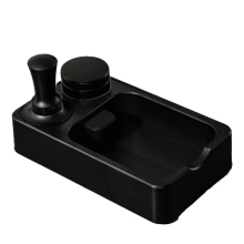 Three-Piece Storage Base Multifunctional Household Coffee Tamper Knocking Box Italian Powder Distributor Black