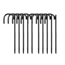 10pcs Threaded Steel Bar Stakes/Ground Stakes/Outdoor Fence Ground Stakes. New J Hook Heavy-Duty Rebar Metal Stakes