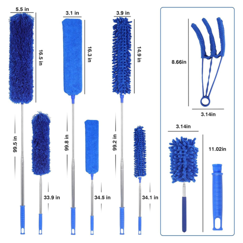 10 PCS Microfiber Cobweb Duster with Extension Pole , Washable Dusters for Ceiling Fan Bendable Feathers 2