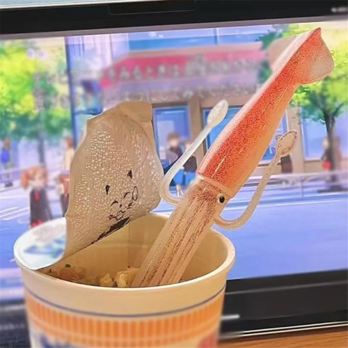 2PCS Noodle Fork,Octopus Shape Fork,Plastic SquidFork,Fun Kitchen Gadgets,Heat-Resistant Silicone Utensil 2