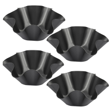 4PCS 8Inch Nonstick Large Taco Shell Bowl - Carbon Steel Tortilla Maker Pans Baking Molds Tostada for Salad Bowls
