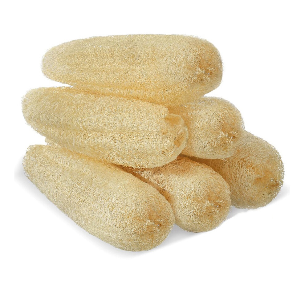 Saudism Natural Loofah Sponges Organic Luffa Bath Shower Exfoliating Scrubber For Men Women Adults Spa Beauty 6Pack
