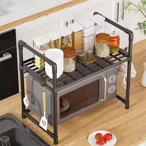 Kitchen Storage Rack Multi-Layer Microwave Adjustable Standing Countertop Condiment Oven Shelf Accessorie A 2