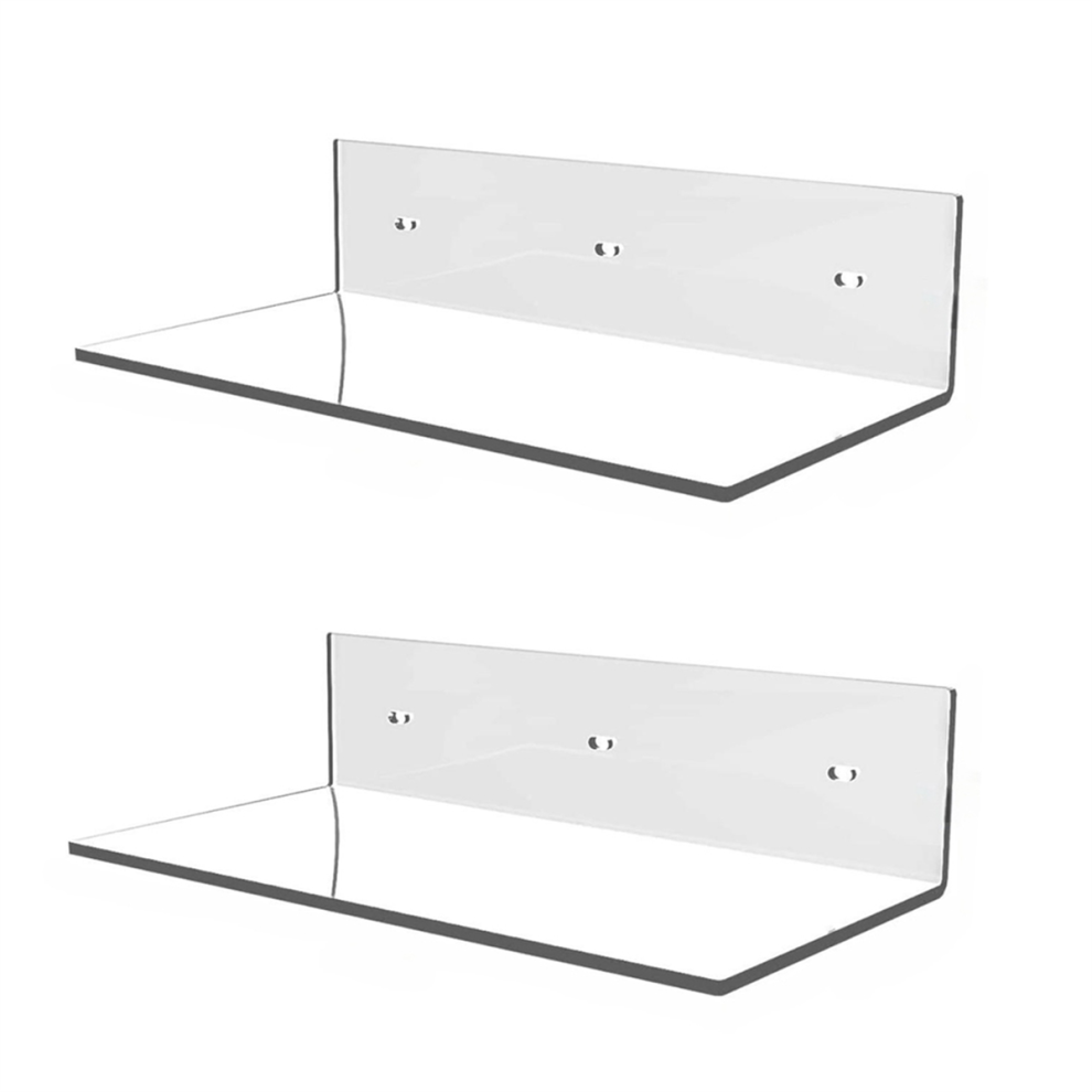 Acrylic Floating Shelf Small Storage Rack Wall-Mounted Decor for Bathroom Living Room Transparent-image-OPC-PJSHBTC-NEW