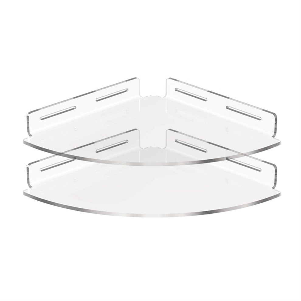 2Pcs Floating Corner Shelf Triangle Wall Mount Storage Rack Bathroom Shelves For Kitchen Bedroom 4851537573576