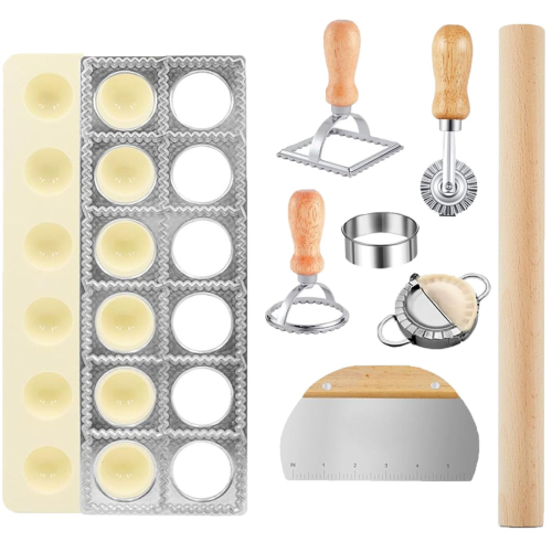 8 Pcs Ravioli Mold Set Include Maker ,Dough , Dumpling Maker, Cutter Set,Pasta Making 1