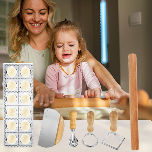8 Pcs Ravioli Mold Set Include Maker ,Dough , Dumpling Maker, Cutter Set,Pasta Making 2