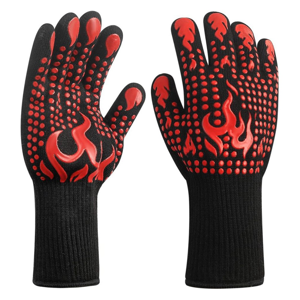 Saudism Anti-Slip Heat-Resistant Barbecue Oven Gloves Fireproof Kitchen Cooking Suitable For High Temperatures Up To 80