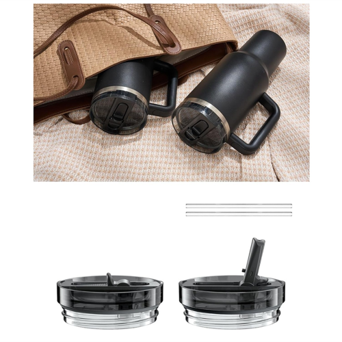 2PCS Cup Lids for Leakproof, Lid Replacement 40oz with 2 Straws 2