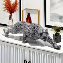 Resin Modern Leopard Decorative Sculpture Statue Home Bar Living Room Study Decoration Gift