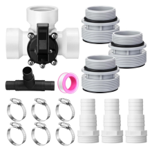 Pool Maintenance Part 1.5inch 3 Way Valves Conversion Set Hose Adapters Clamps Sealing Rings for Filter 517C White