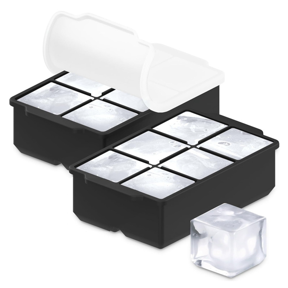 Saudism Large Silicone Tray (2-Pack), Whiskey Mold - Free Ice Trays For Freezer