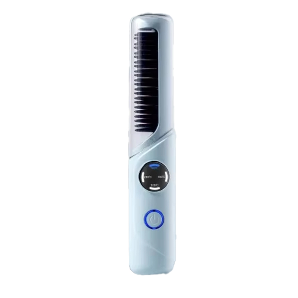 Saudism Electric Heating Straight Hair Comb Rechargeable Portable Negative Ion Anti-Scalding Straightener For Home Travel