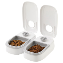 Automatic 2-Meal Cat Feeder - 48H Timed Wet Food Refrigerated Dispenser Puppies and Kittens in Yogurt Canned