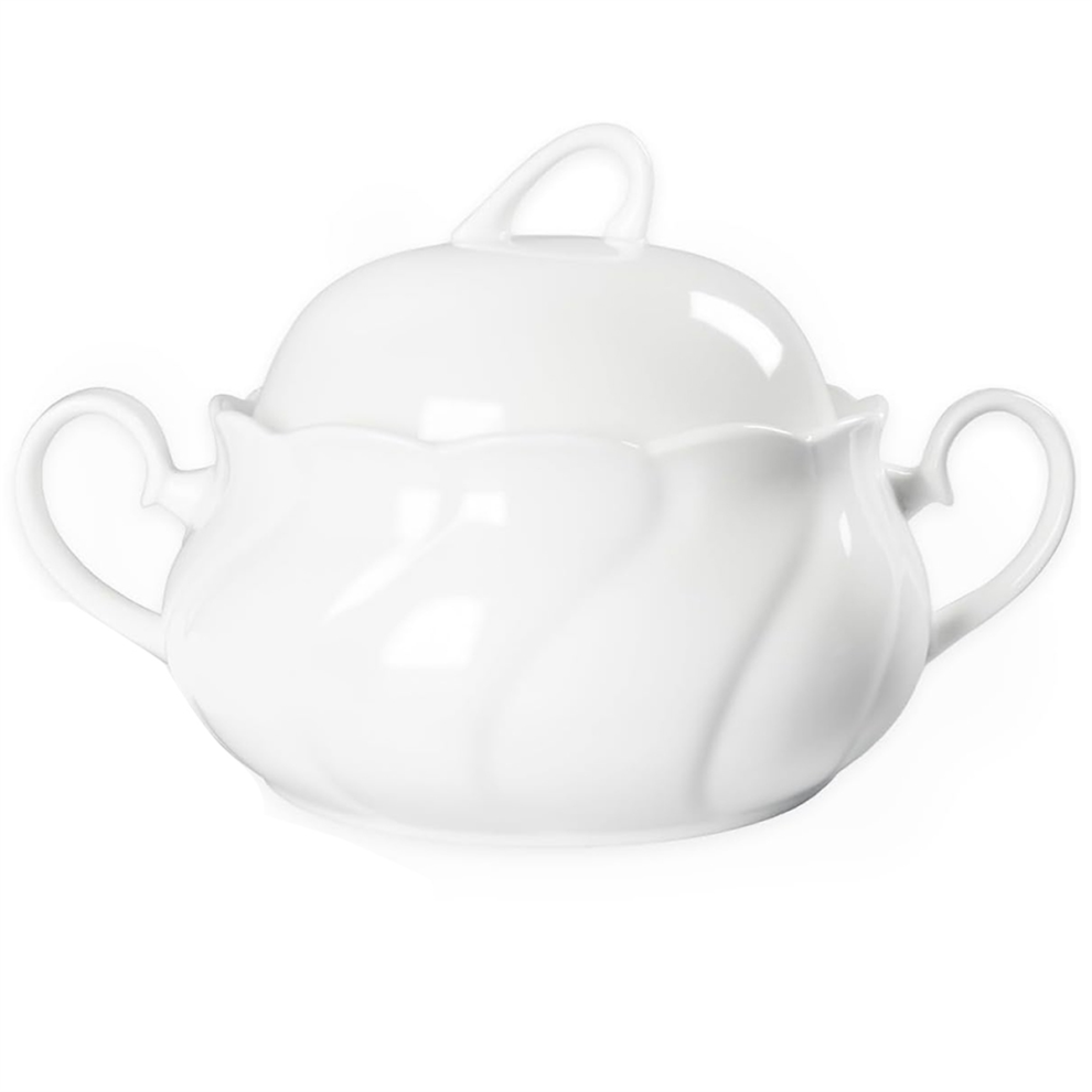 Ceramic Serving Soup Tureen Bowls with Lid Tureen, Lovely Pot, Microwave Dishwasher Safe-image-OPC-PJSHHF5-NEW