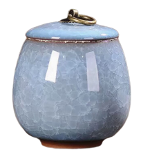 Portable Ceramic Teapot, Scented Tea, Dendrobium Pet Urn, Jar,Powder, Ointment, Mini Teapot Light Blue