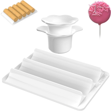 Cake Cutter and Pusher with Tray - Circle Mold Set 1.75" Size High-Capacity Dual-Cavity