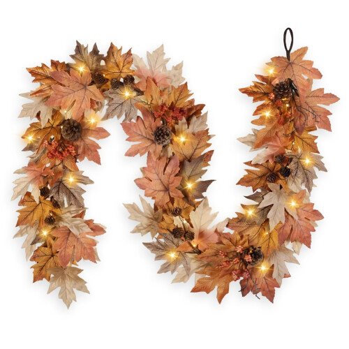 6 FT Fall Garland with Lights Timer Function Automatic on/Off Decorations 1