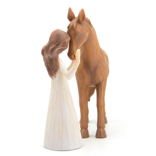 Horse Gifts for Girls Women - Girl Embraces Horses Figurine Lovers Sculpted Hand-Painted Resin