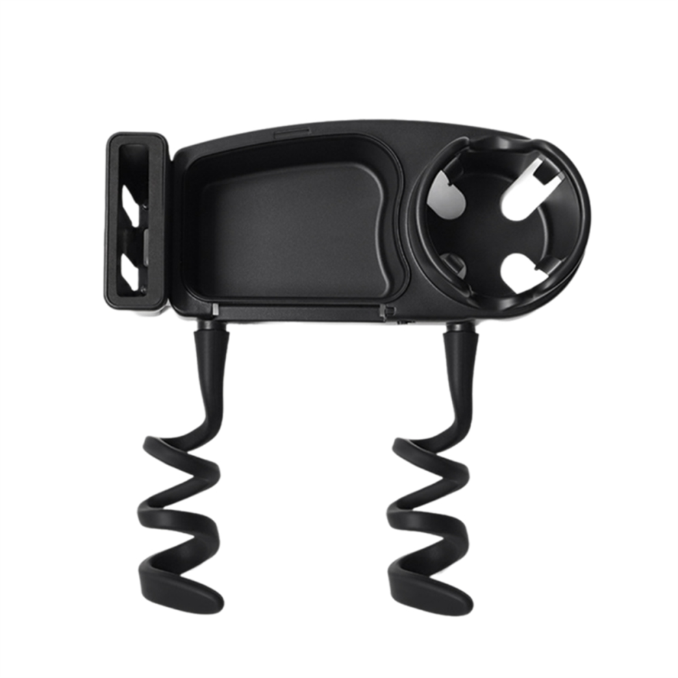 Saudism Universal Stroller Snack Tray Attachment With Dust Cover Sturdy Cup Holder Clamp