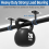 6 Pack No Drill Ceiling Mount Rod Brackets, Heavy Duty Self Adhesive Holders, Adjustable Hooks Hanging Black 9