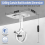 6 Pack No Drill Ceiling Mount Rod Brackets, Heavy Duty Self Adhesive Holders, Adjustable Hooks Hanging Transparent 6