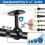 6 Pack No Drill Ceiling Mount Rod Brackets, Heavy Duty Self Adhesive Holders, Adjustable Hooks Hanging Black 6
