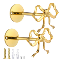 2 Pcs Metal Bow Curtain Holdbacks Gold Wall Mounted Hold Backs Curtains Modern Holders