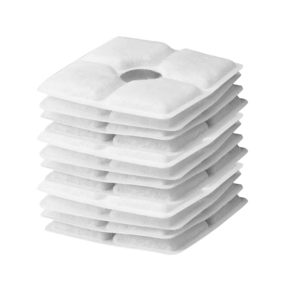 Saudism 12 Pcs Replacement Fliter Triple Filtration Dog Drinking Fountain Filter Square 125Mm For Pet Cat Dispenser